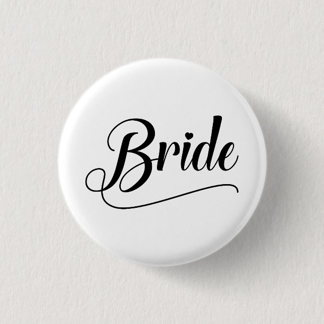 Bride 1 Inch Round Button (Front)