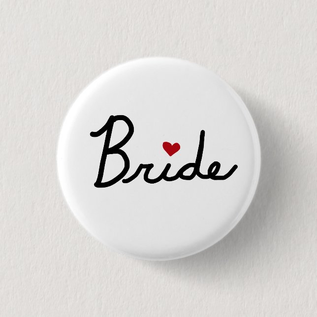 Bride 1 Inch Round Button (Front)