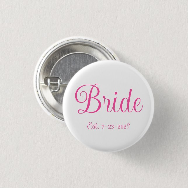 Bride 1 Inch Round Button (Front & Back)