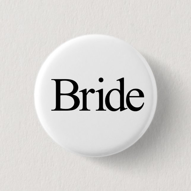 Bride 1 Inch Round Button (Front)