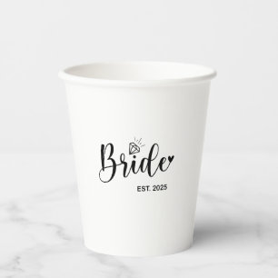 Bride 2025 Spring Wedding Announcement Marriage Paper Cups