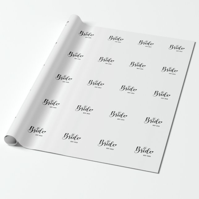 Bride 2025 Spring Wedding Announcement Marriage  Wrapping Paper (Unrolled)