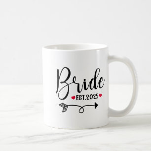 Bride 2025 Wedding Matching Mrs Est 2025 Married  Coffee Mug