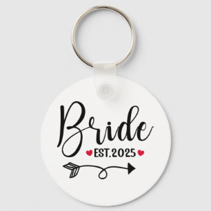Bride 2025 Wedding Matching Mrs Est 2025 Married  Keychain
