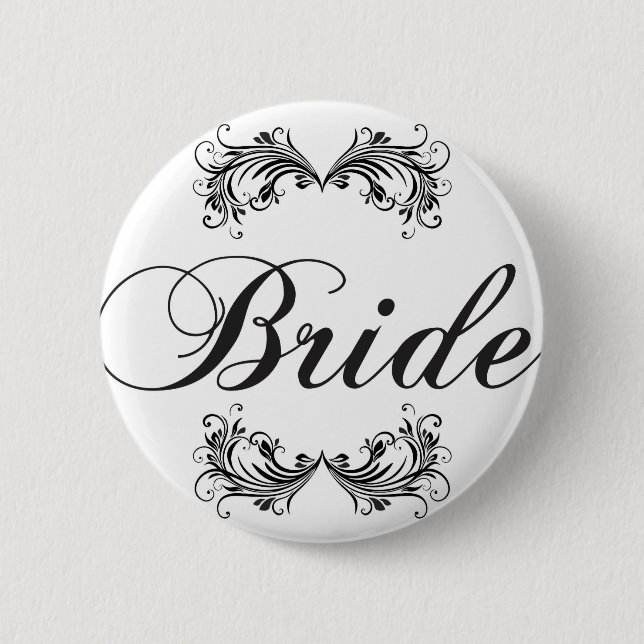Bride 2 Inch Round Button (Front)