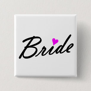 Bride 2 Inch Square Button