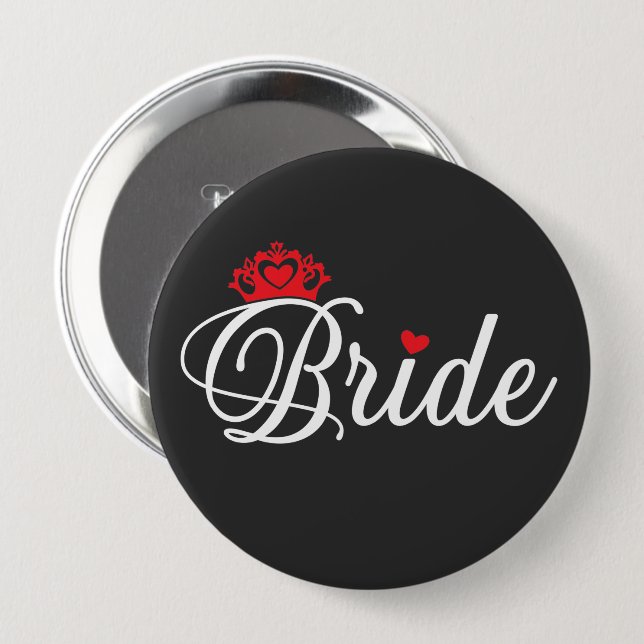 Bride  4 inch round button (Front & Back)