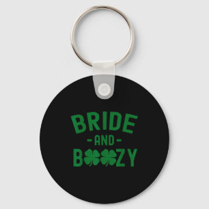 Bride And Boozy Irish St Patrick's Day Funny Shamr Keychain