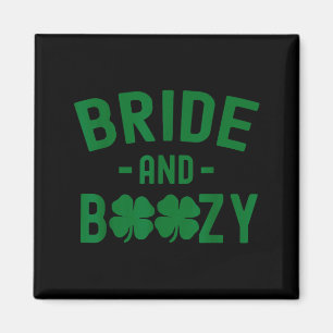 Bride And Boozy Irish St Patrick's Day Funny Shamr Magnet