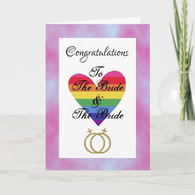 bride and bride gay lesbian Congratulations Card (Front)
