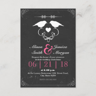 Bride and Bride - Lesbian wedding Invitation