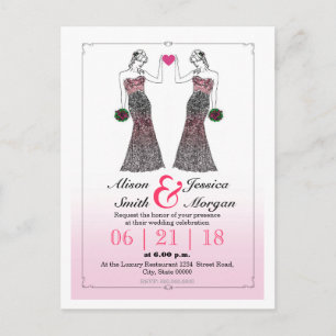 Bride and Bride - Lesbian wedding invitation Postcard