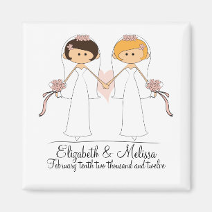 Bride and Bride Wedding Magnet Favours