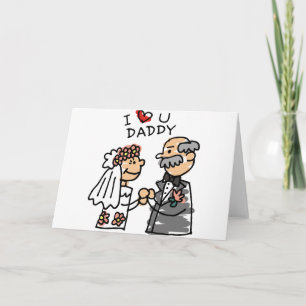 Bride And Father On Wedding Day Before Ceremony Card