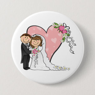 Bride and Groom 3 Inch Round Button