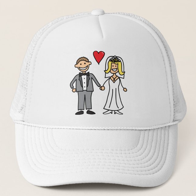 Bride And Groom (Add Your Own Text) Trucker Hat (Front)