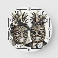 Bride and Groom Aloha Pineapple Tiki Head Wedding