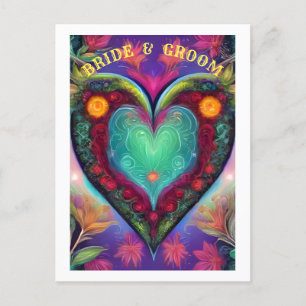 BRIDE AND GROOM ANNOUNCEMENT POSTCARD