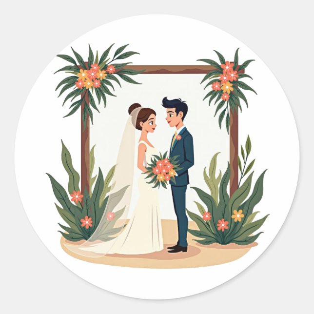 Bride and Groom Arch Sticker (Front)