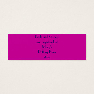 Bride and Groom are Registered at...