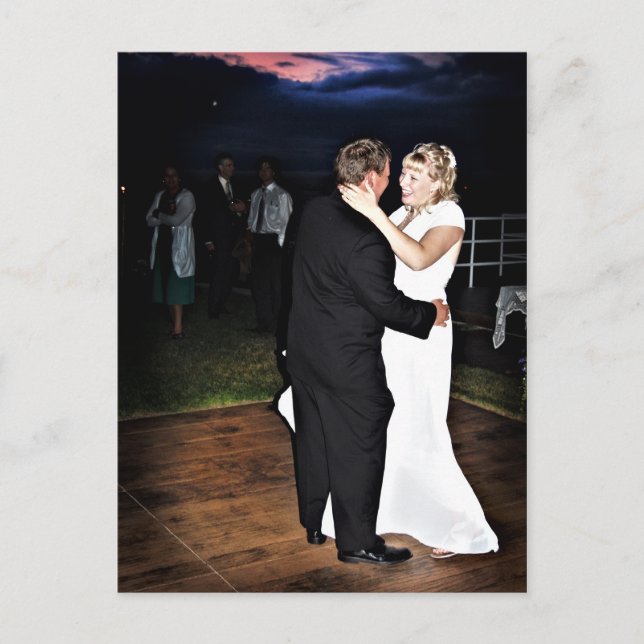 Bride and Groom at Sunset Postcard (Front)