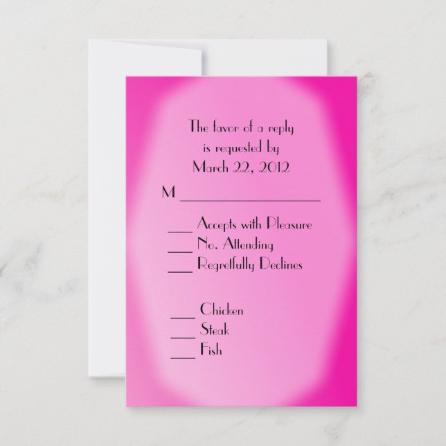 Bride and Groom Blue Wedding Fuchsia RSVP (Front)