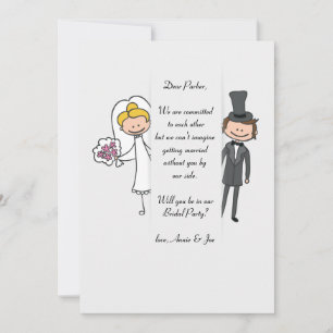 Bride and Groom Bridal Party Request Card