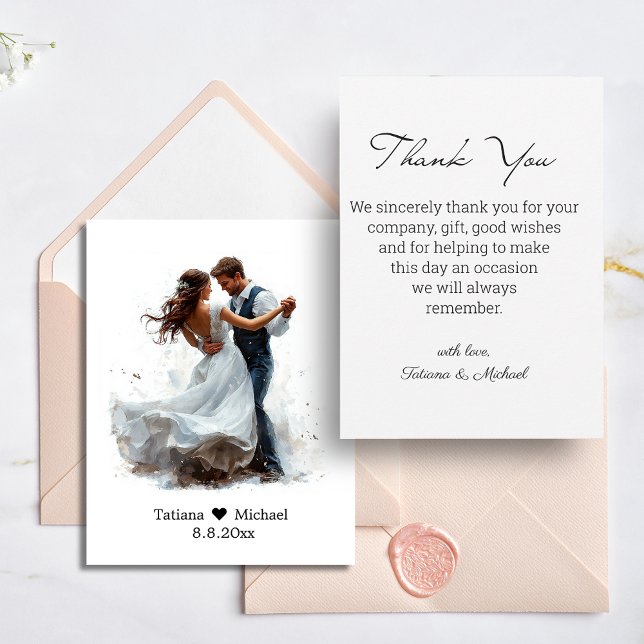 bride and groom budget thank you wedding card (Creator Uploaded)