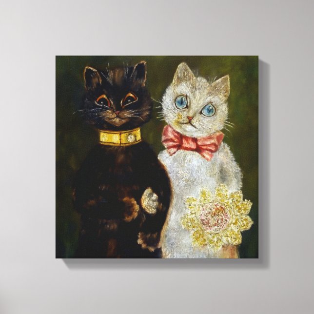 “Bride and Groom” by Louis Wain Canvas Print (Front)