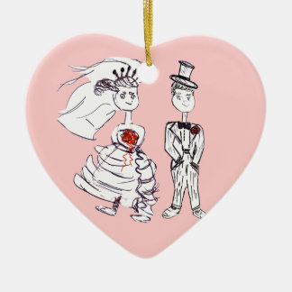 Bride and Groom Ceramic Ornament