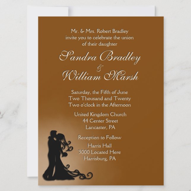 Bride and Groom Chocolate Invitation (Front)