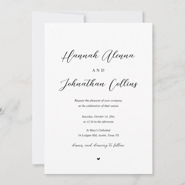 Bride and Groom Church Wedding Invitation (Front)