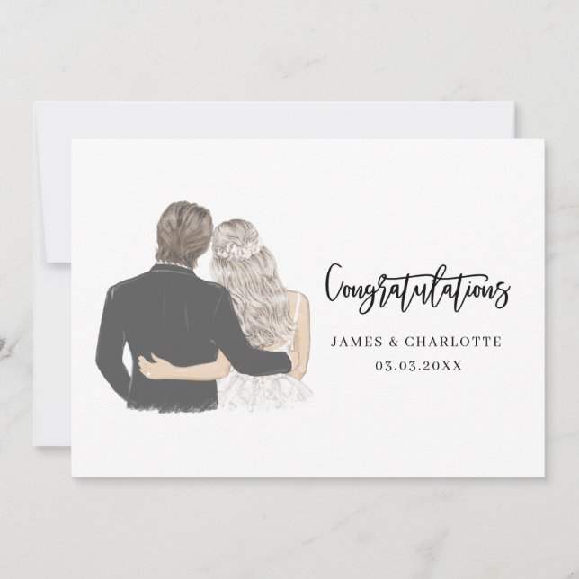 Bride and Groom Congratulations Wedding Card (Front)