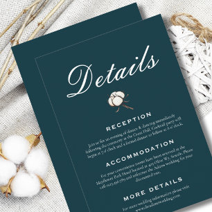 Bride and Groom Cotton Green Elegant Wedding Enclosure Card