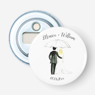 Bride and Groom Couple Elegant Date Wedding Bottle Opener