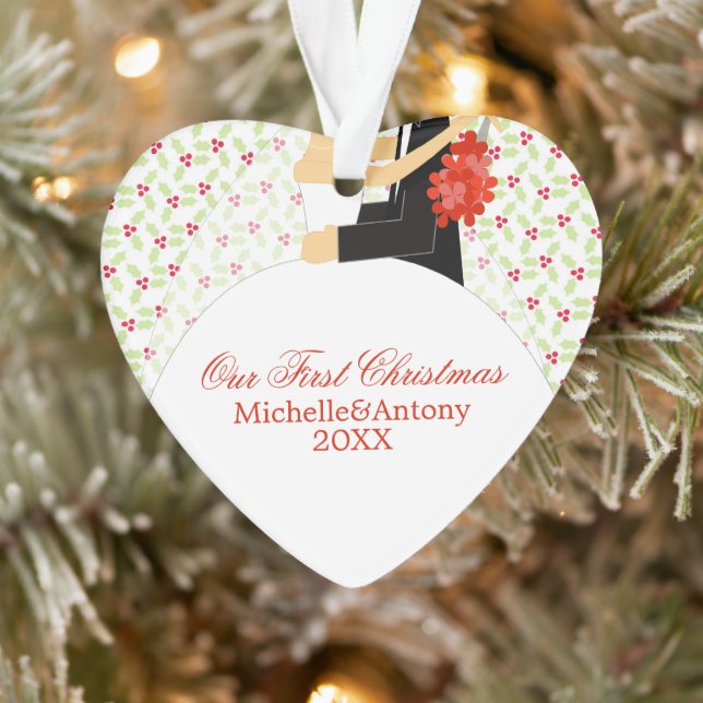 Bride and Groom Custom Christmas Ornament (Tree)