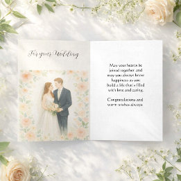 Bride and Groom Custom Names Congratulations   Card
