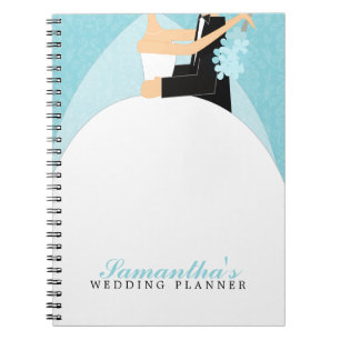 Bride and Groom Custom Wedding Planner {aqua} Notebook