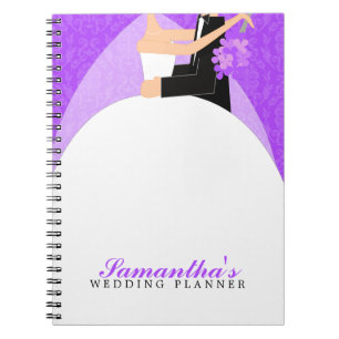 Bride and Groom Custom Wedding Planner {purple} Notebook