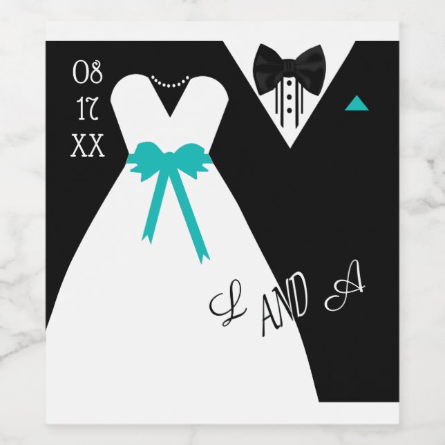 Bride and Groom Customize The Colour Wedding Wine Label (Single Label)