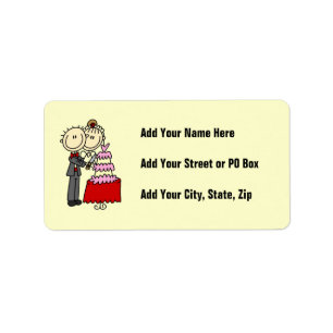 Bride and Groom Cut the Cake T-shirts and gifts Label