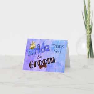 Bride And Groom Cute Personalized Wedding  Thank You Card