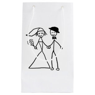 "Bride and Groom" design gifts and products Small Gift Bag
