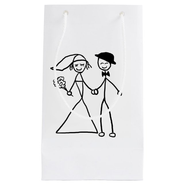 "Bride and Groom" design gifts and products Small Gift Bag (Front)