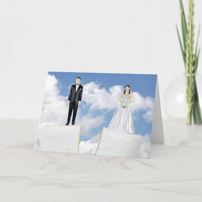 Bride and Groom Divorce Cake Card (Front)