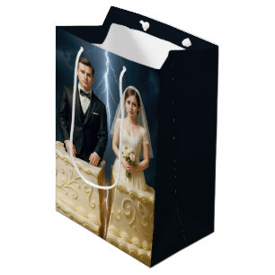 Bride and Groom Divorce Cake Medium Gift Bag