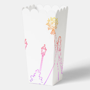 Bride And Groom Doodle Popcorn Favour Bag Favor Box