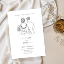 Bride and groom elegant wedding