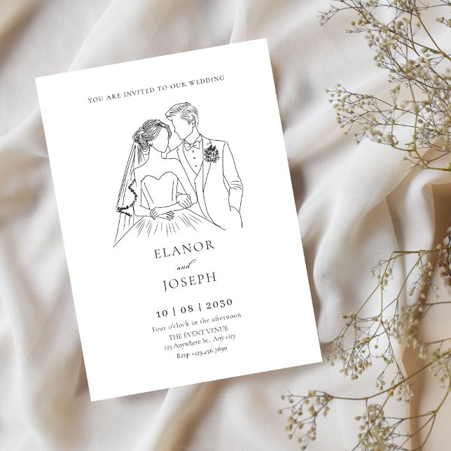 Bride and groom elegant wedding  invitation (Creator Uploaded)