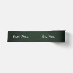 Bride and Groom Emerald Grosgrain Ribbon